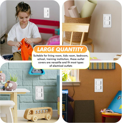 Thyle 100 Pcs Outlet Covers Protectors Plug Bulk Child Baby Proofing Proof for US 3-prong Electrical Outlets Easy Install Socket Sturdy Safe Secure Baby Proofing Kit for Home Office
