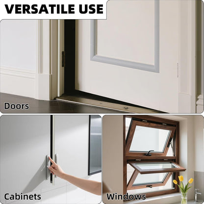 1 Pack*19.6 Ft Self-Adhesive V Shape Foam Window Weather Stripping Door Seal Insulation Strip for Winter, Soundproof Exterior Front Frame Gap Filler, Draft Stopper Tape Noise Light Blocker (White)