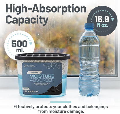 Premium Moisture Absorbers and Dehumidifier Tubs – High-Efficiency Closet Dehumidifier and Dehumidifier for Car, Odor Control Fragrance Free, 6 Pack, 7.5 Oz