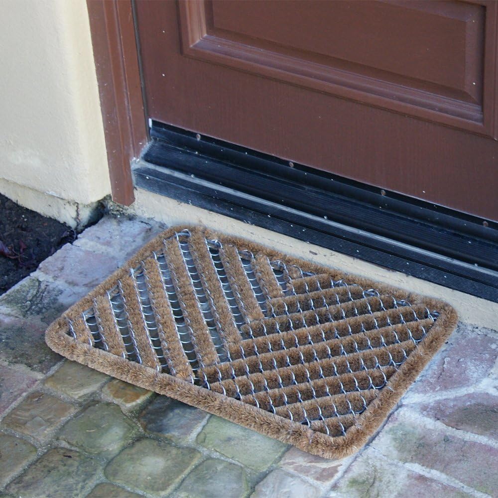 Rubber-Cal Herringbone Outdoor Scraper Door Mat, 18 by 30-Inch