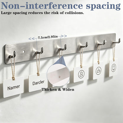 Coat Rack Wall Mounted, Heavy Duty Wall Hooks for Hanging Keys Purse Towel Coat, Premium Stainless Steel Entry Coat Hooks Rack, Large Adhesive Key Holder Towel Racks for Bathroom RV (Black)