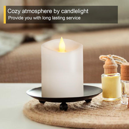 3x3 Flameless Candles with Remote Set of 2, 3 inch Battery Candles Flickering with Timer, LED Pillar Candle for Indoor/Outdoor, White