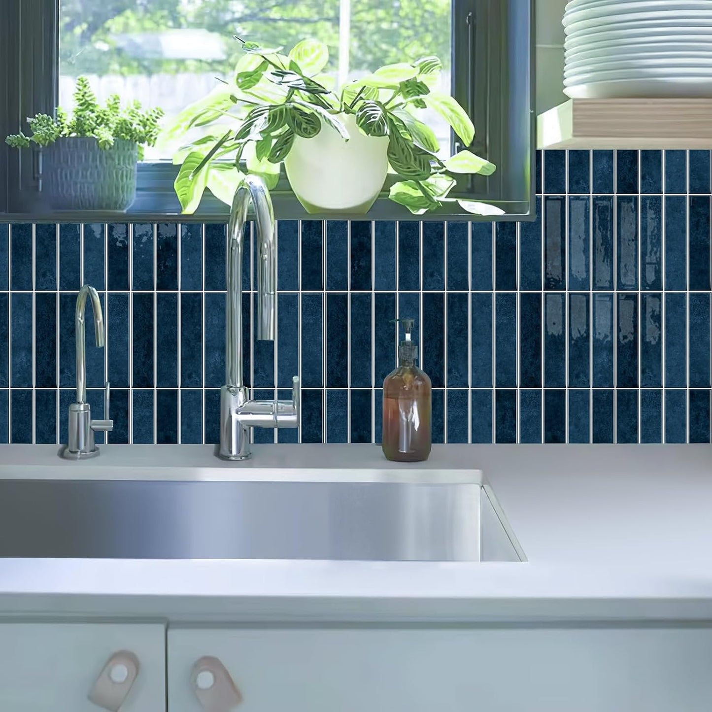 Alwayspon 10 Sheets 12x12inch Beige 3D Vinyl Backsplash Tiles, Self-Adhesive Peel and Stick Wall Tile Stickers Stick on Subway Tiles for Kitchen Bathroom Wall