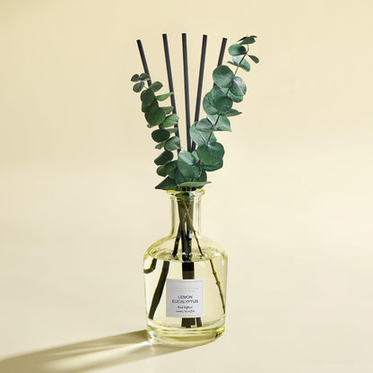 COCORRÍNA Wild Mint & Eucalyptus Reed Diffuser – 6.76 oz Essential Oil with 8 Reeds & Real Eucalyptus Sticks, Home Fragrance for Bedroom or Bathroom Décor