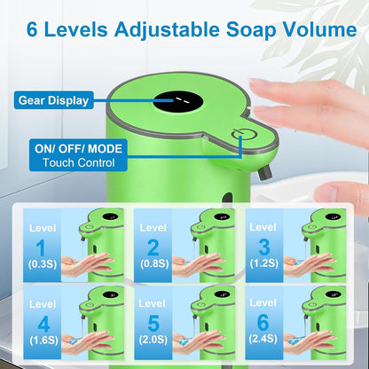 OHIFAST Automatic Foaming Soap Dispenser Touchless, USB Rechargeable Smart Hand Soap Dispenser, 6-Level Adjustable, 12.8oz/380mL Wall Mounted for Bathroom Kitchen Dish Soap-White