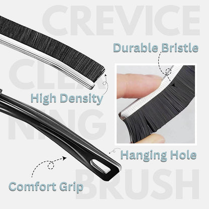 CrafTreat Hard Bristle Crevice Cleaning Brush – 6 Pack (Black) – Gap Scrub Brushes for Kitchen, Bathroom, Window Tracks, Grout, Car & Tight Spaces – Household Cleaning Tool