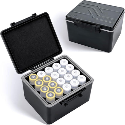 JJC 44 Slots AAA Triple A Battery Case Holder with Removable Battery Tester, Water-Resistant & Shockproof AAA Battery Storage Box Organizer