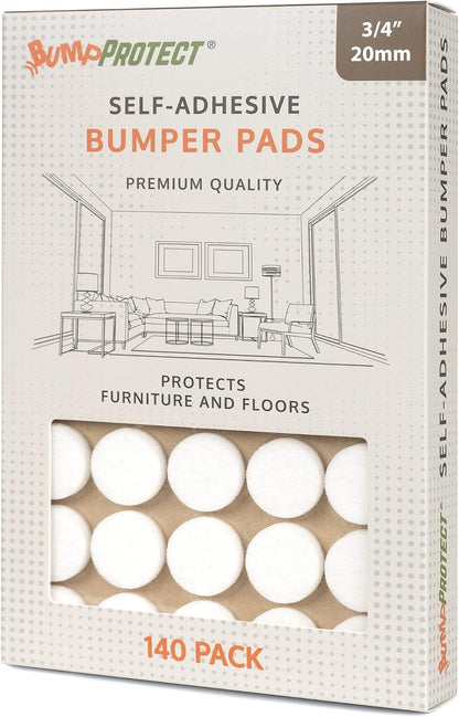 Furniture Felt Pads 3/4" (19mm) Diameter Round 3M Self Adhesive Protects Furniture and Floors Against Bumps and Scratches 140 Pack - Black