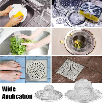 10pcs Mesh Sink Strainer, 4.5" Diameter Stainless Steel Slop Basket Filter Trap, Metal Kitchen Drain Strainer, Hair Basket Drain - Fits Most Kitchen Sinks, Bathroom Sinks,Shower Drains,Floor Drain
