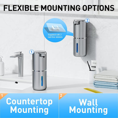 Fantictas Automatic Foaming Soap Dispenser Foaming Hand Sanitizer Touchless 1500mAh Soap Dispenser Rechargeable with Sensor for Bathroom Kitchen 13.5oz/380ml
