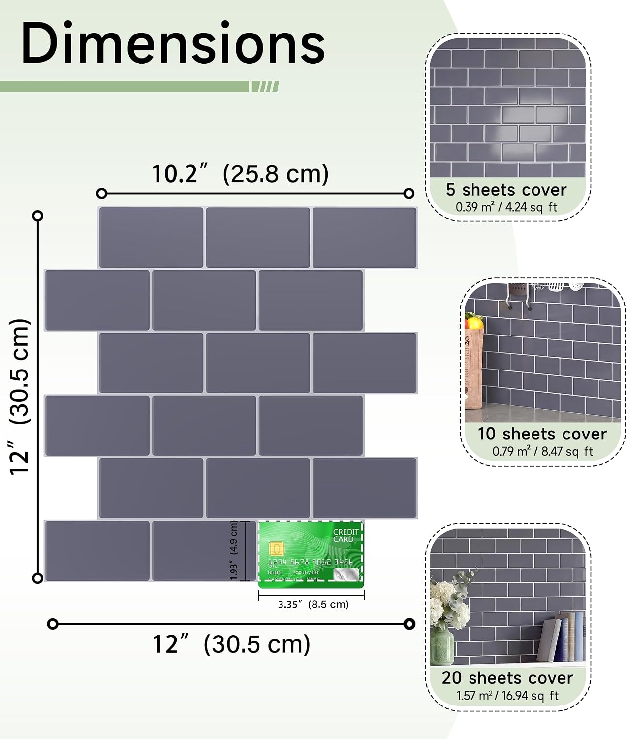 Yoillione Peel and Stick Backsplash for Kitchen: Self Adhesive Wall Tiles for Bathroom - Vinyl Thick Back Splash Tile (10, Light Coffee)