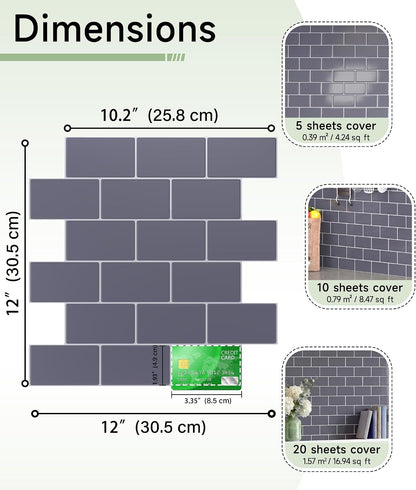 Yoillione Peel and Stick Backsplash for Kitchen: Self Adhesive Wall Tiles for Bathroom - Vinyl Thick Back Splash Tile (10, Light Coffee)