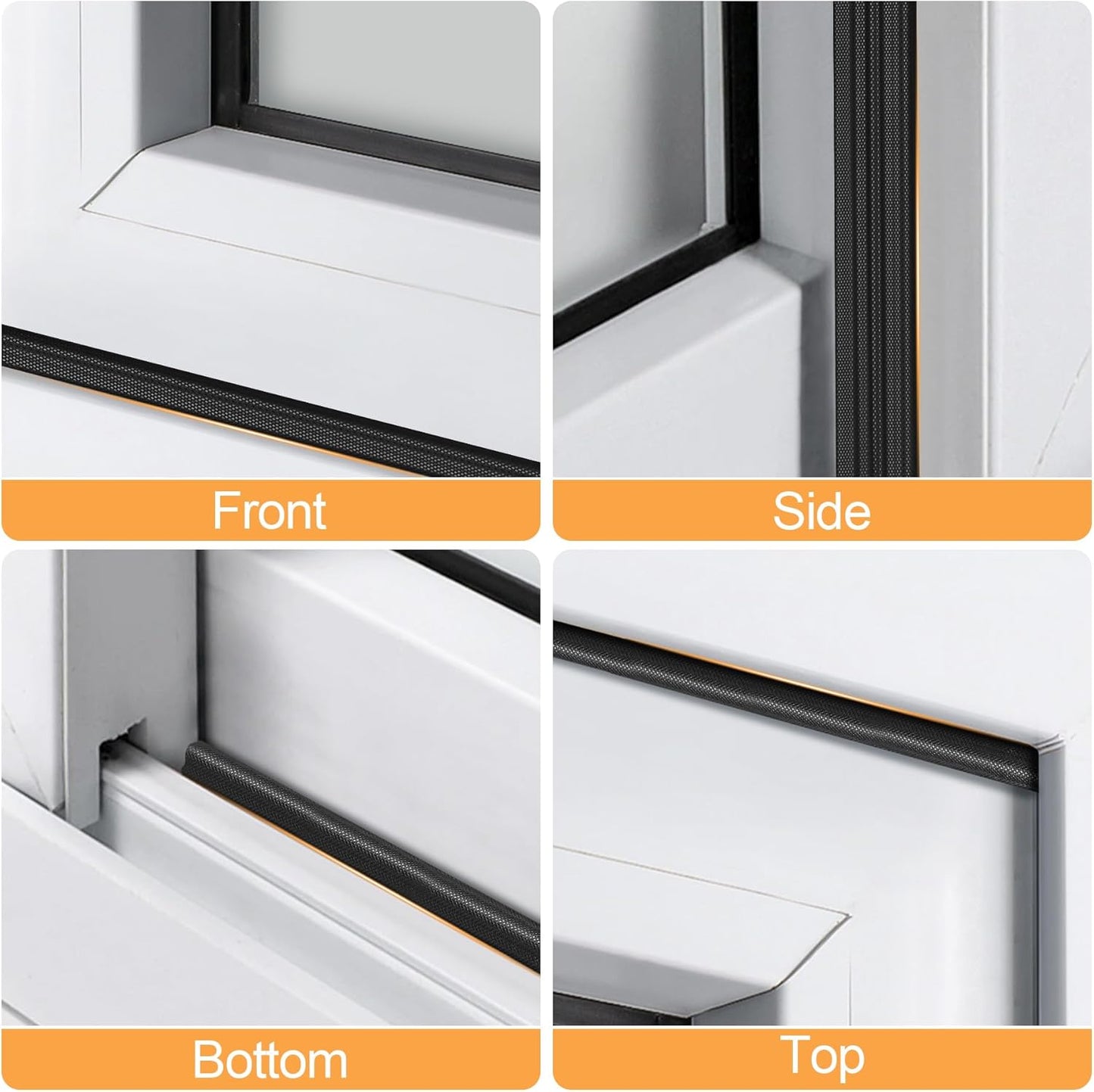 118 Inch Wedge-Shape Foam Window Weather Stripping Door Seal Insulation Strip, Soundproofing Window Inserts Foam Self Adhesive Draft Stopper Light Blocker for Winter Window Door Gaps, White