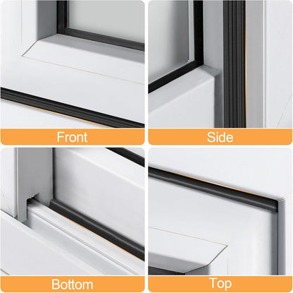 118 Inch Wedge-Shape Foam Window Weather Stripping Door Seal Insulation Strip, Soundproofing Window Inserts Foam Self Adhesive Draft Stopper Light Blocker for Winter Window Door Gaps, White