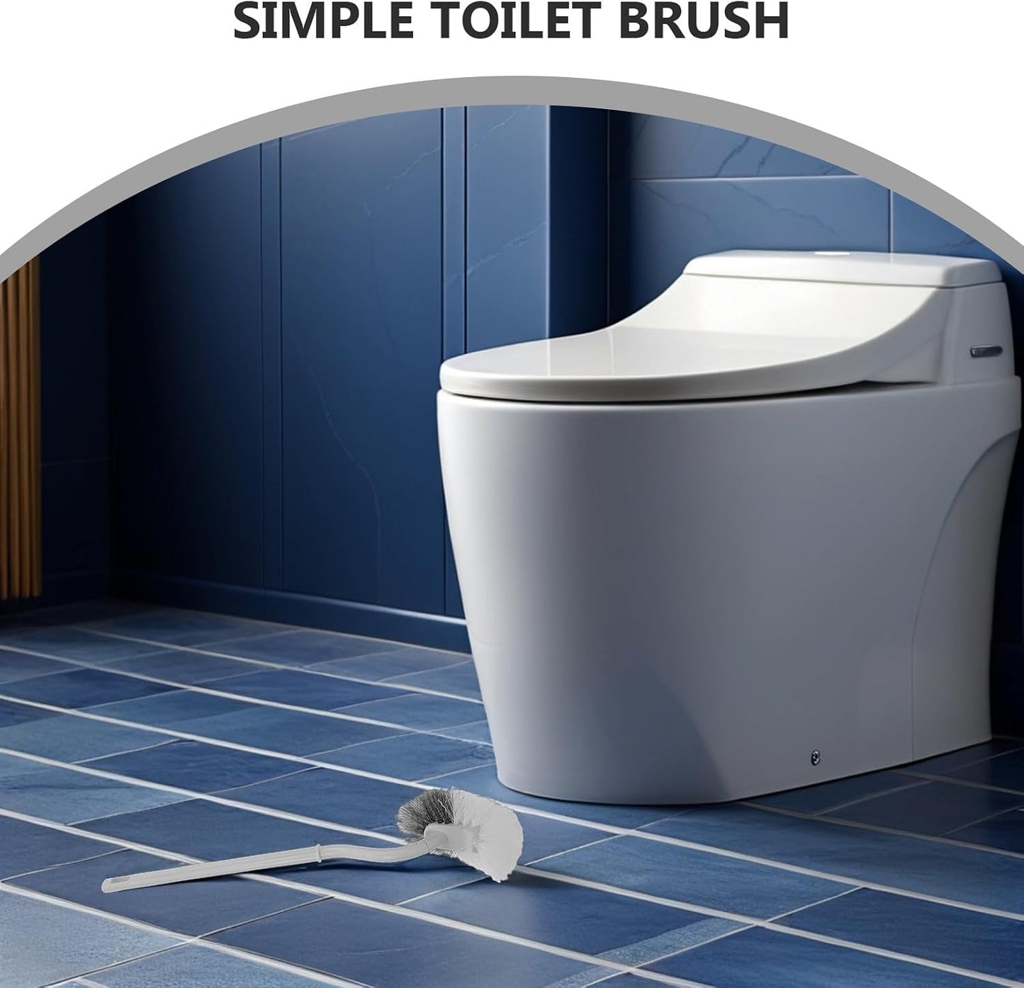 3 Pack Curved Toilet Bowl Brush Set with Long Handle for Deep Cleaning Under Rim and Hard-to-Reach Areas Compact Bathroom Scrubber for Household Toilet Cleaning