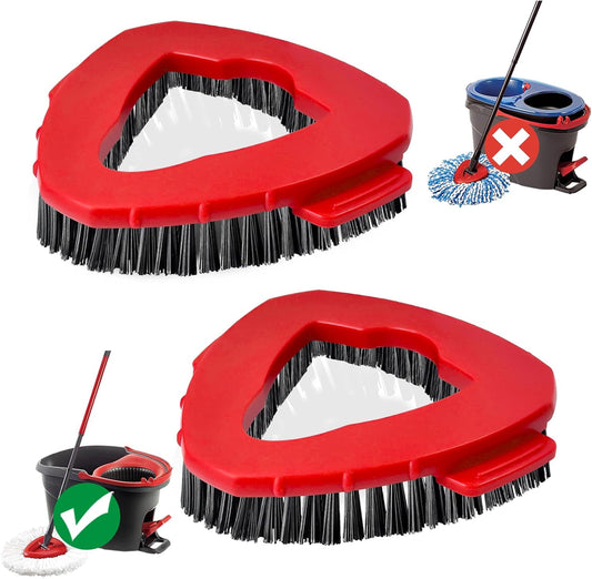 Spin Mop Scrub Brush Head Compatible with EasyWring 1-Tank System, 2 Pack Hard Bristle Brush for Tile, Tub, Bathroom & Kitchen Cleaning