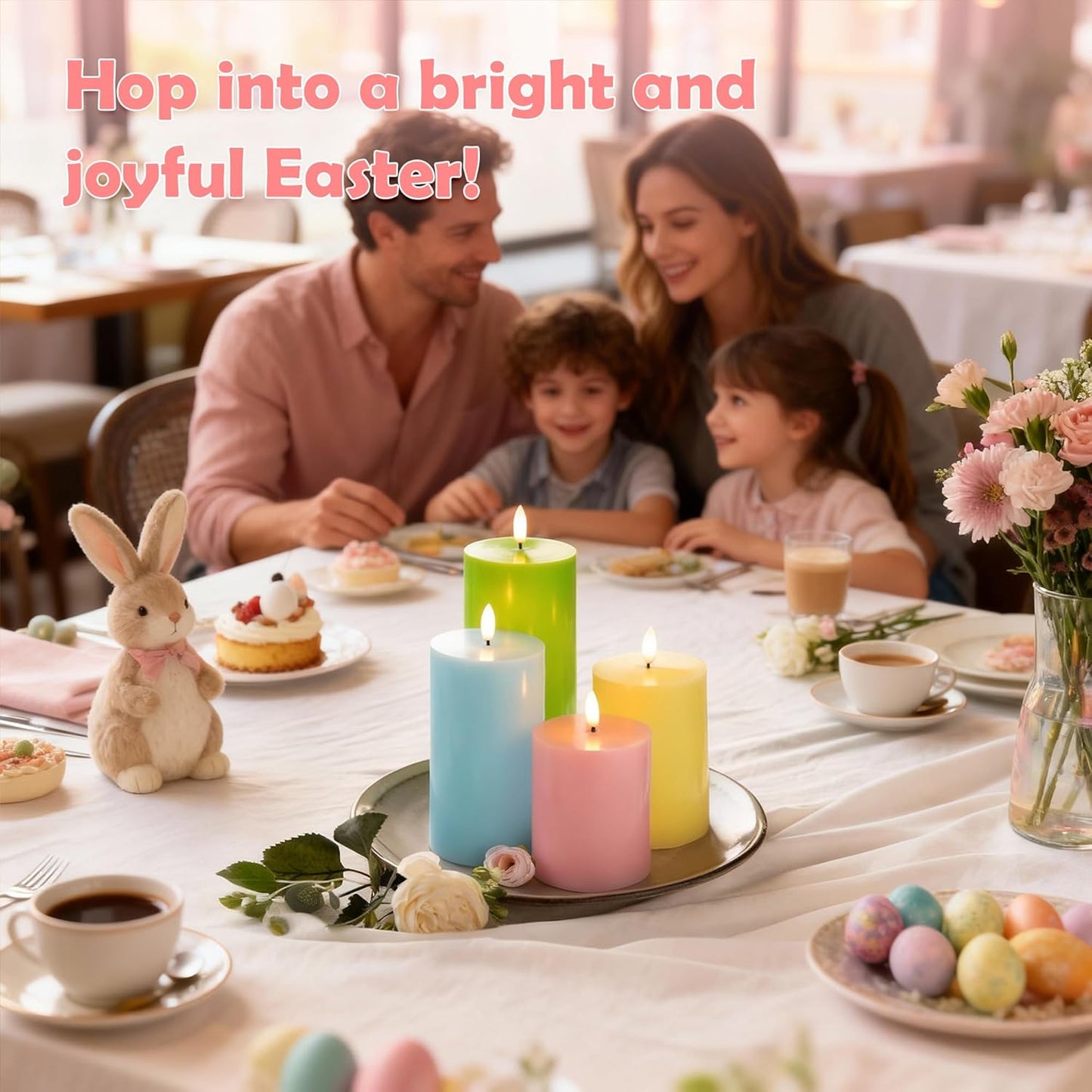 LUSHARBOR Flameless Candles, 4 Pack Battery Operated Candles with Remote, Real Wax LED Fake Candles with Timer Flickering for Christmas Wedding Home Party D3 H 5" 6" 7" 9" White