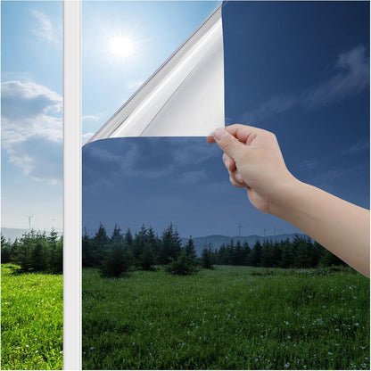 Haton Window Privacy Film, Stained Glass Rainbow Film Decorative Window Clings, Static Cling Sun Blocking Stickers Decals Coverings Tint for Home Heat Control, Non-Adhesive 17.5" x 78.7"