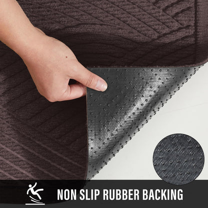 HIYARD Sturdy Front Door Mat, Absorbent Muddy Dirt Resist Welcome Door Mats Outdoor Indoor, Stain and Fade Resistant, Non-Slip Backing Entry Mat Low Profile Doormat for Entryway, 29×17, Beige