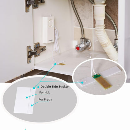 Water Leak Sensor Detector Flood Alarm for Basement RV Moisture 120dB Work Alone Battery Operated 3 Packs