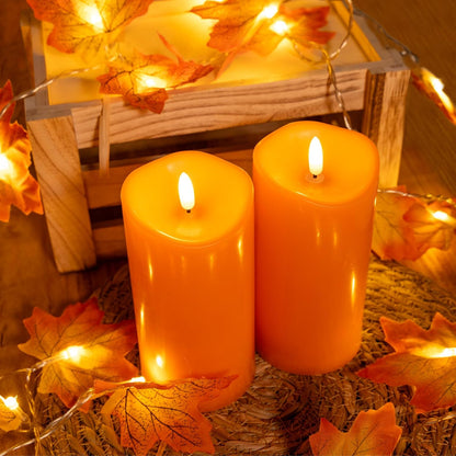 Outdoor Flameless Candles with Remote Timer - Waterproof Realistic Flickering LED Pillar Electric Battery Operated Fake Candle for Holiday Home Wedding Fireplace Decor - Ivory White 3 Pack (4”6”8”)