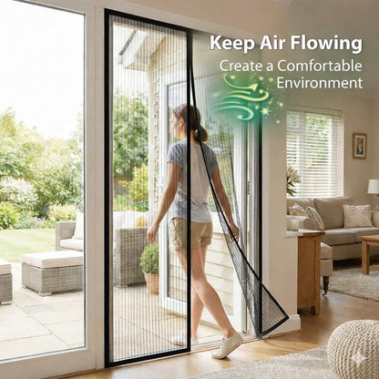 Premium Magnetic Screen Door, Heavy-Duty Reinforced Mesh, Ultra-Dense Weave, Smooth Auto-Close, Pets & Kids – Hands-Free, No-Gap Seal