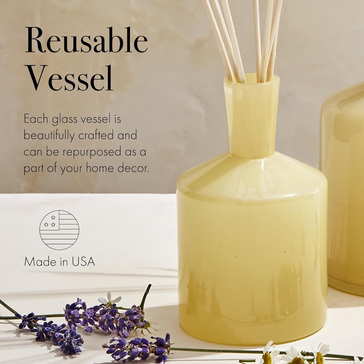 LAFCO New York Classic Reed Diffuser, Sea & Dune - 6 oz - Up to 3 Months Fragrance Life - Reusable Glass Vessel - Natural Wood Reeds - Made in The USA