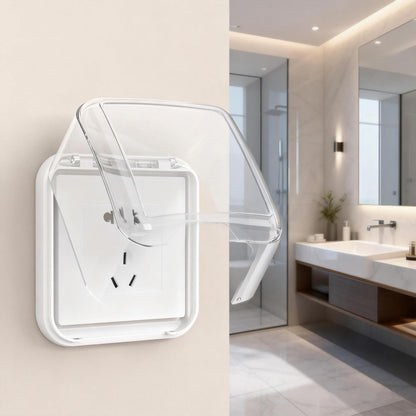 Weatherproof Outside Outlet Cover, Outdoor Large Plug and Receptacle Protector, Plastic Wall Socket Plug Protector for Bathroom, Kitchen, Balcony (Clear)