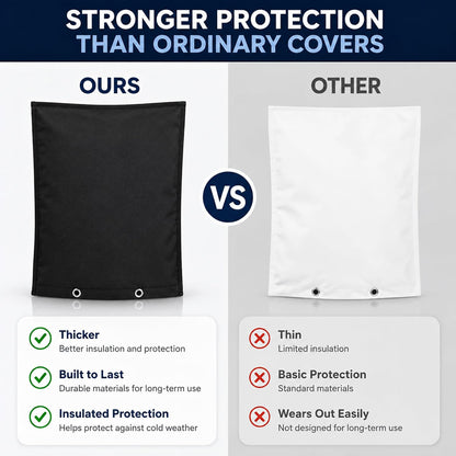Outdoor Faucet Cover for Winter, Insulated Backflow Cover Freeze Protection | Fits Up to 9” W x 10” H