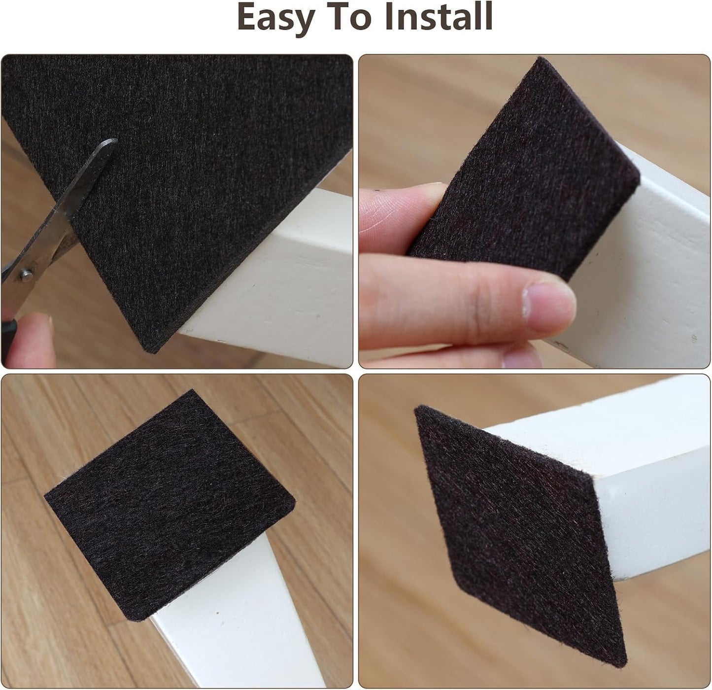 Yelanon Felt Furniture Pads for Hardwood Floors -36 Pcs 2" Premium Floor Protectors for Furniture, Felt Pads for Chair Legs, Black