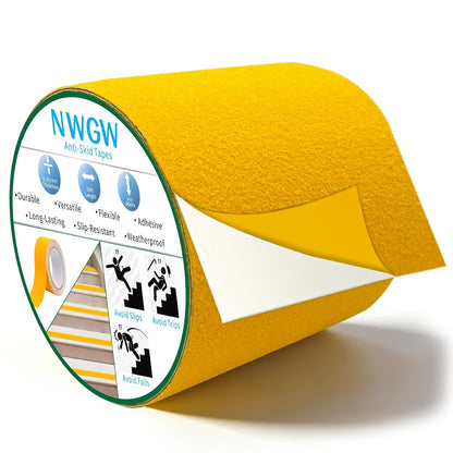 Waterproof Tape for Pools, 2" x15FT Heavy Duty Anti Slip Stair Treads Outdoor Tape Non-Slip Rubber Grip Tape Shower Strips Slip Resistant Tape Traction Tape for Stairs Showers Bathroom Trails