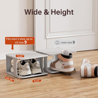 HAIXIN Vertical Narrow Tall Shoe Rack for Front Door Entrance, 7-Tier Sturdy Stackable Shoe Rack Organizer for Closet Entryway, Corner Shoe Storage Shelf Shoe Cubby