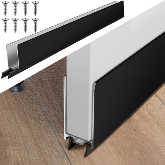 Pushglossy 1 Pack 1" x 35.5" Storm Door Sweep Replacement Bottom Sweep Aluminum Expander for 1" Thickness Security Storm Door Weatherstripping(White)