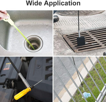 DR.PEN Flexible Grabber Claw Pick Up Reacher Tool (Drain Clog Remove Tool), With 4 Claws Bendable Hose Pickup Reaching Assist Tool for Litter Pick, Home and Kitchen Sink, Drains, Toilet (35.4 inch)