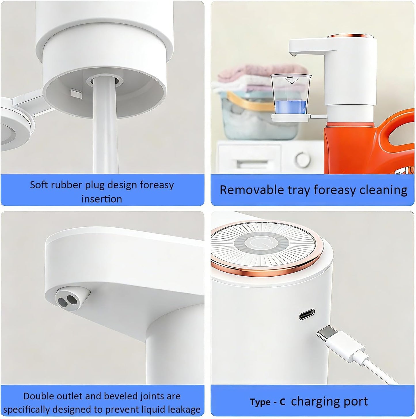 Electric Detergent Dispenser,Automatic Laundry Detergent Dispenser,Wireless Electric Detergent Pump,Quickly Resolve Burdens in Laundry Room Organization