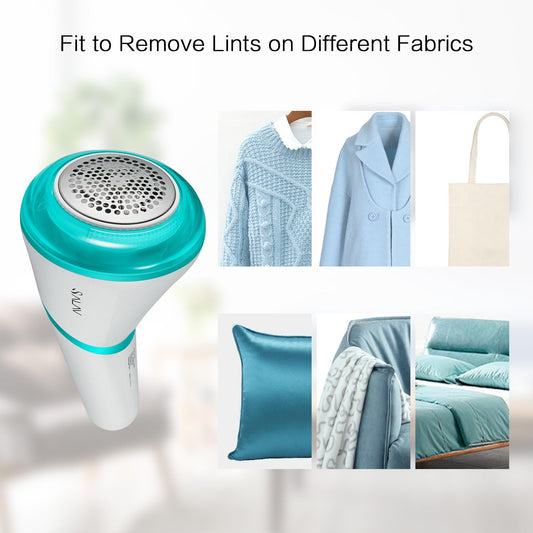 SALAV Lint Shaver Fabric Remover Batteryfree USB Rechargeable Cordless Portable with Brush for Home and Travel, Ice Blue, LR-01