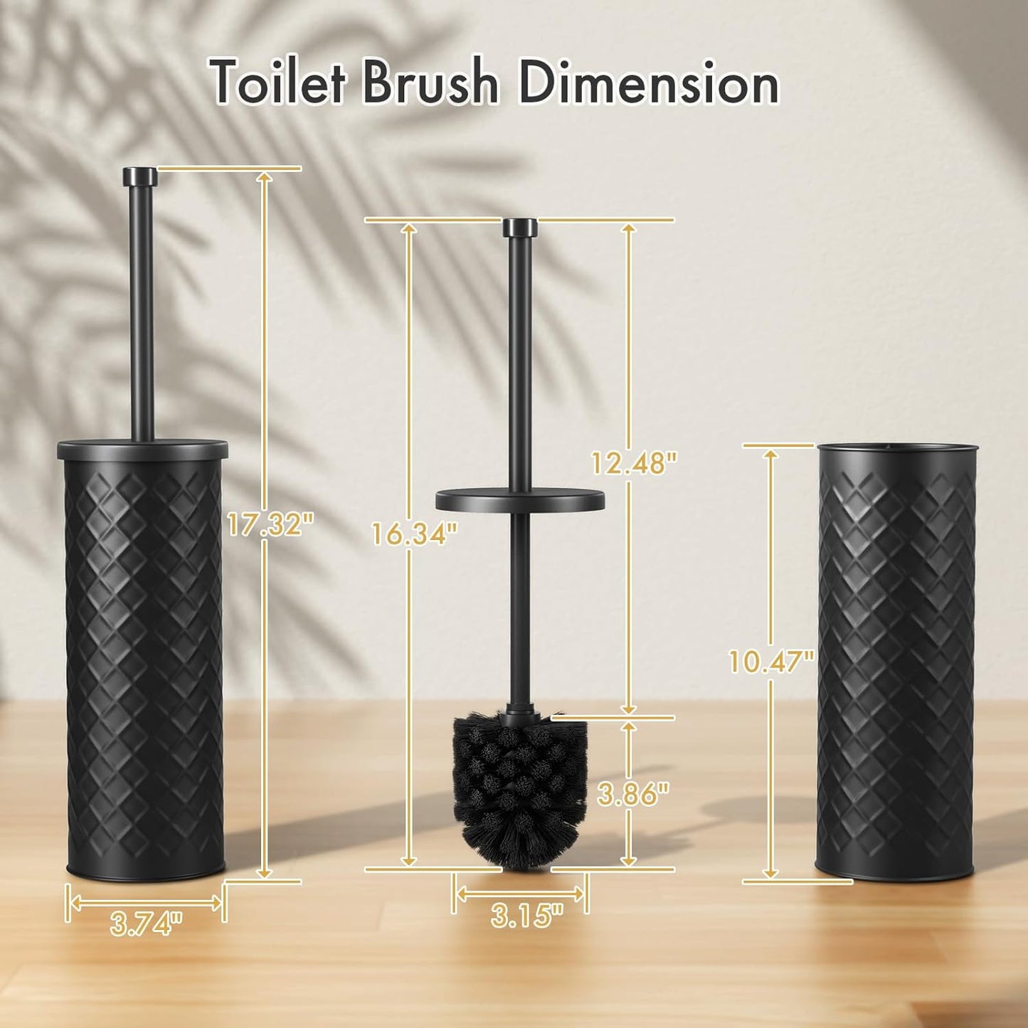 Toilet Bowl Brush and Holder Set 2 Pack with 4 Extra Brush Heads | Extra Long Handle with Splash Guard Cover, Tool-Free Installation, Bathroom Space-Saving, Cleaner Sets for Apartments, RV (White)