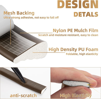 118” Wedge-Shape Foam Window Weather Stripping Door Seal Strip,Soundproofing Frame Winter Insulation Tape for Exterior Front Door,Noise Cancelling Window Inserts,Door Gap Filler Light Blocker,White