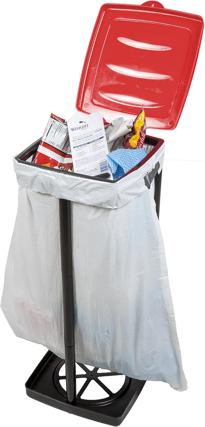Wakeman Heavy Duty Black Trash Bag Portable Trash Bag Holder Stand with 7 Bags - Collapsible Trash Can Camping, RV, Kitchen, or Tailgate Party Garbage Bag Holder