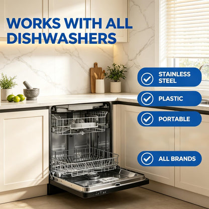 Heavy Duty Dishwasher Cleaner & Deodorizer Tablets, Descaler, Deep Cleaning, Natural Odor & Smell Remover, Calcium, Limescale, Hard Water Marks, Grease, Septic Safe Pods (12 Tabs 1 Yr Supply)