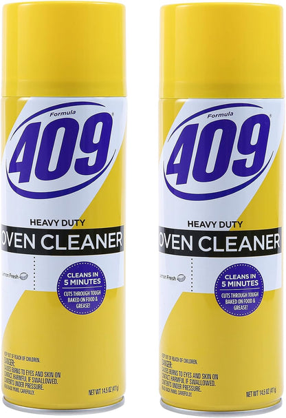 Formula 409 Heavy Duty Spray-On Oven Cleaner, Lemon Scent - Grill and Stove Top Cleaner Cuts Through Grease & Grime on Contact, A Powerful Clean You Can Trust, 14.5 Oz