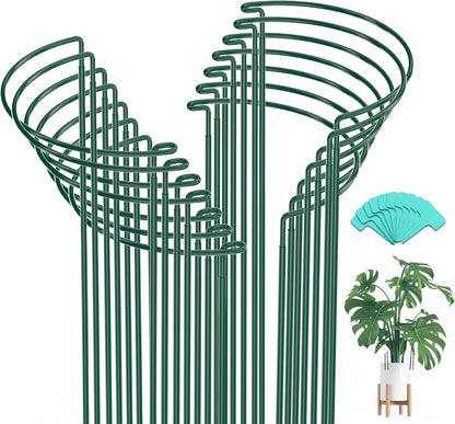 8 Pack 24 In Plant Support Stakes, Peony Cages And Supports with 15 Lables | Rust-proof Metal Plant Stakes, Adjustable Plant Supports For Outdoor Plants, Peony Cage, Flower Stakes for Plants，Hydrangea