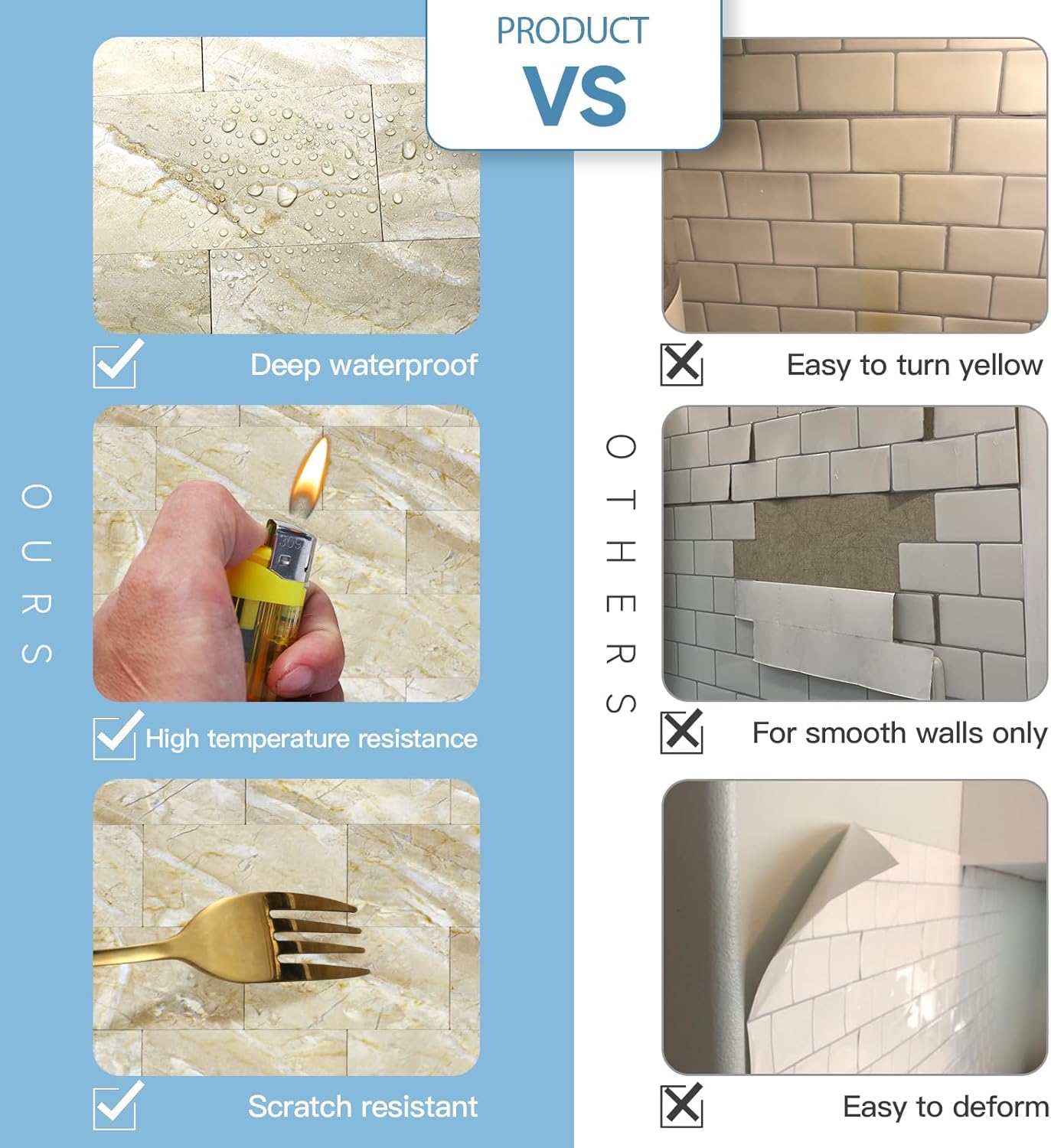 2026 New Upgrade Peel and Stick Backsplash Tile, Peel and Stick 11.34" X 11.57" Wall Tile for Kitchen, Bathroom, Fireplace, Laundry (Beige Ecru, 10 Packs)