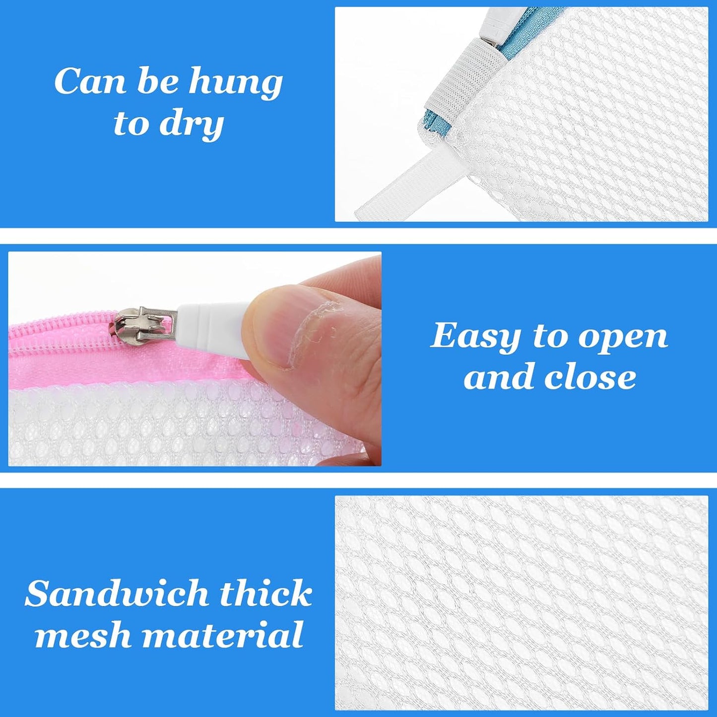 Tyqour 6 PCS Small Laundry Bag Mesh Mini Laundry Bags for Washing Machine 4.3 X 4.3 Inch Wash Bag for Delicates Laundry Pod Mesh Bag with Zipper for Home Travel