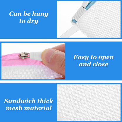 Tyqour 6 PCS Small Laundry Bag Mesh Mini Laundry Bags for Washing Machine 4.3 X 4.3 Inch Wash Bag for Delicates Laundry Pod Mesh Bag with Zipper for Home Travel