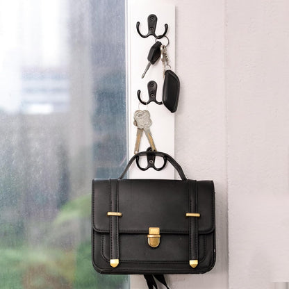 Yohsnor Vertical Key Holder for Wall - Mounted Wooden Key Rack Organizer with Hooks for Home Entryway, Laundry Room & Garage - Perfect Space-Saving Storage Solution for Keys, Wallets & Pet Leashes