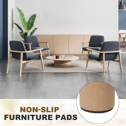 uxcell 32Pcs Non Slip Furniture Pads, 3" Round Self Adhesive Felt Bumpers Noise Reducing Furniture Feet Floor Protector for Chairs Tables Furniture Legs (White 0.2" Thick) - Colors B