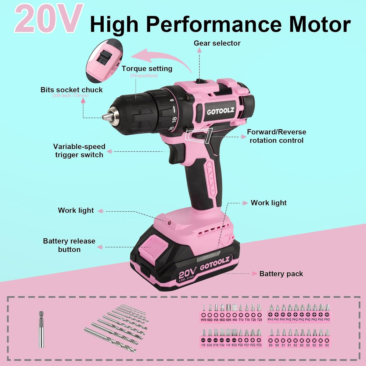 269-Piece Home Tool Set, General Household Repairing Tool Kit with Storage Bag, Basic Hand Tool Kit Set for Home Maintenance, DIY and Crafts(Pink)