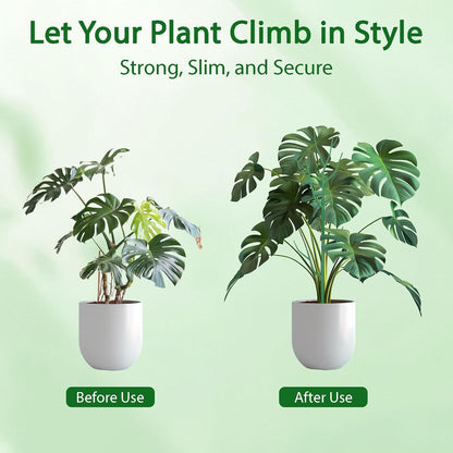 10-Pack Stackable Plant Stakes for Monstera, Pothos & Climbing Plants | 14.57-Inch Tall Branch-Style Plant Support - Reusable Plastic Stake Helps Plants Grow Upright Indoors & Outdoors