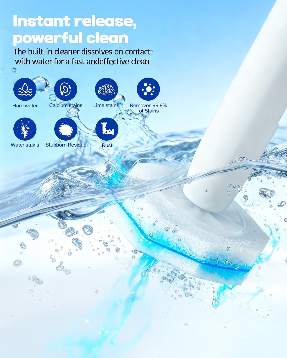 60 Pack Wand Refills Compatible with Clorox Toilet Brushes, Instant Foam Cleaning, Secure Lock No Slipping, Odor Neutralizing, Easy Snap-On Design